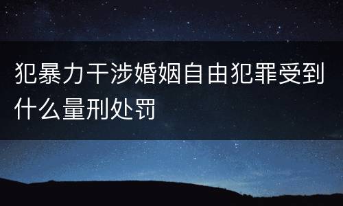 犯暴力干涉婚姻自由犯罪受到什么量刑处罚