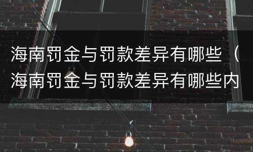 海南罚金与罚款差异有哪些（海南罚金与罚款差异有哪些内容）