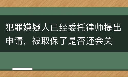 犯罪嫌疑人已经委托律师提出申请，被取保了是否还会关