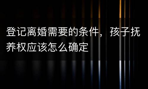 登记离婚需要的条件，孩子抚养权应该怎么确定