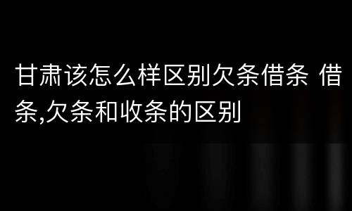 甘肃该怎么样区别欠条借条 借条,欠条和收条的区别