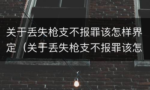 关于丢失枪支不报罪该怎样界定（关于丢失枪支不报罪该怎样界定的）