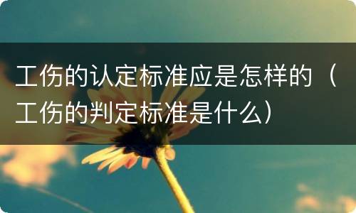 工伤的认定标准应是怎样的（工伤的判定标准是什么）