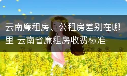 云南廉租房、公租房差别在哪里 云南省廉租房收费标准