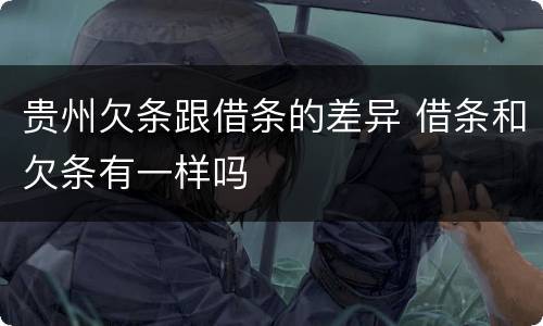 贵州欠条跟借条的差异 借条和欠条有一样吗