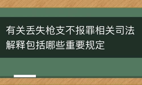 有关丢失枪支不报罪相关司法解释包括哪些重要规定