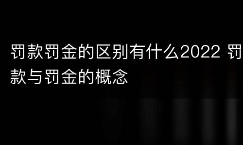 罚款罚金的区别有什么2022 罚款与罚金的概念