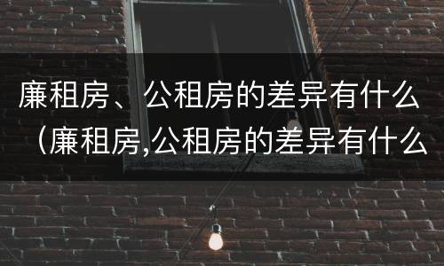 廉租房、公租房的差异有什么（廉租房,公租房的差异有什么要求）