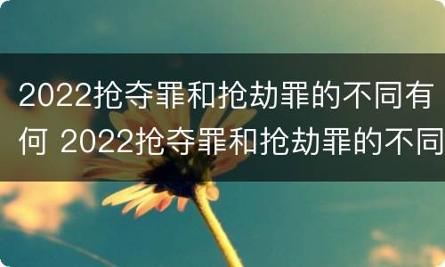 2022抢夺罪和抢劫罪的不同有何 2022抢夺罪和抢劫罪的不同有何特点