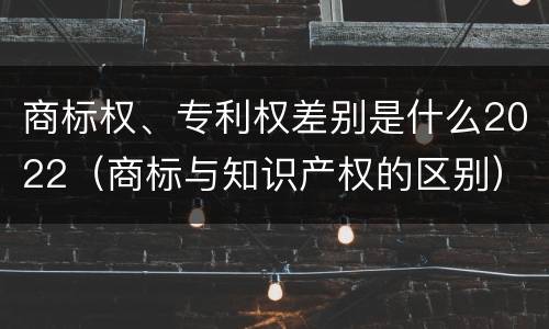 商标权、专利权差别是什么2022（商标与知识产权的区别）
