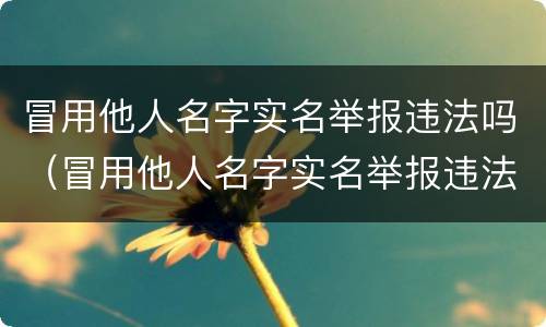 冒用他人名字实名举报违法吗（冒用他人名字实名举报违法吗怎么处罚）