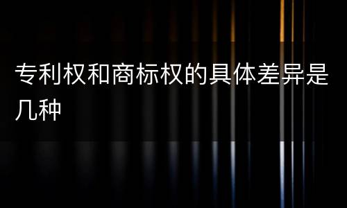 专利权和商标权的具体差异是几种