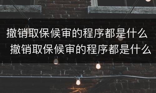 撤销取保候审的程序都是什么 撤销取保候审的程序都是什么程序