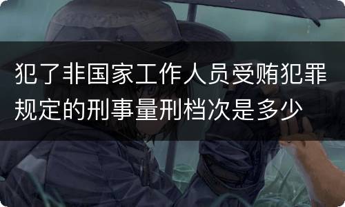 犯了非国家工作人员受贿犯罪规定的刑事量刑档次是多少