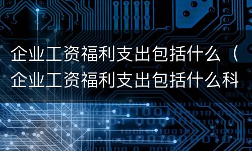 企业工资福利支出包括什么（企业工资福利支出包括什么科目）