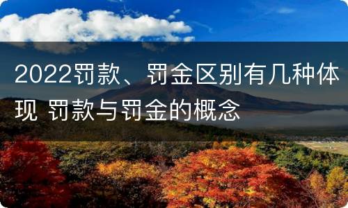 2022罚款、罚金区别有几种体现 罚款与罚金的概念