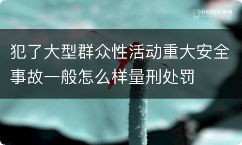 犯了大型群众性活动重大安全事故一般怎么样量刑处罚