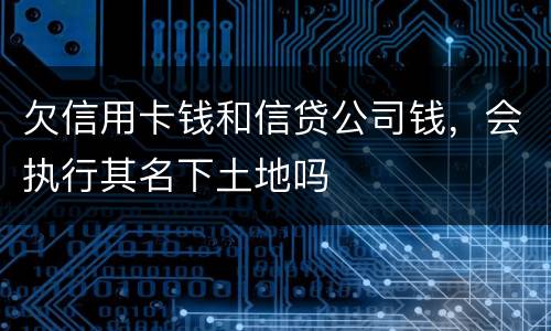 欠信用卡钱和信贷公司钱，会执行其名下土地吗