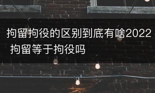 拘留拘役的区别到底有啥2022 拘留等于拘役吗