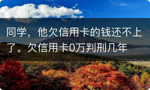 同学，他欠信用卡的钱还不上了。欠信用卡0万判刑几年