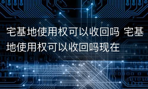 宅基地使用权可以收回吗 宅基地使用权可以收回吗现在