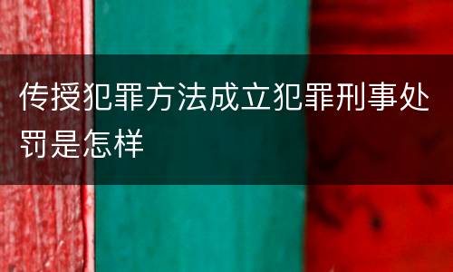 传授犯罪方法成立犯罪刑事处罚是怎样