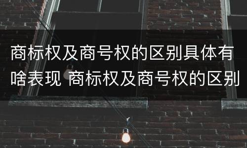 商标权及商号权的区别具体有啥表现 商标权及商号权的区别具体有啥表现和特征