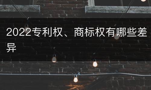 2022专利权、商标权有哪些差异
