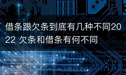 借条跟欠条到底有几种不同2022 欠条和借条有何不同