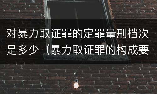 对暴力取证罪的定罪量刑档次是多少（暴力取证罪的构成要件）
