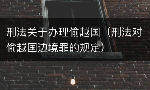 刑法关于办理偷越国（刑法对偷越国边境罪的规定）