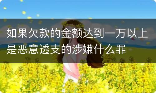 如果欠款的金额达到一万以上是恶意透支的涉嫌什么罪