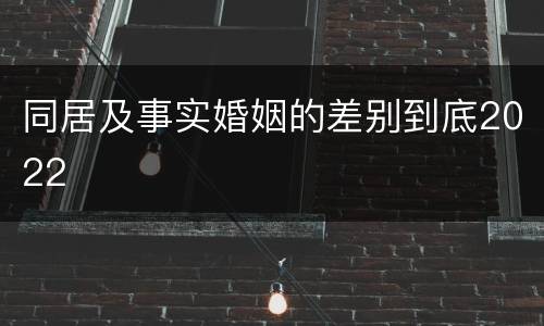 同居及事实婚姻的差别到底2022
