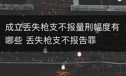 成立丢失枪支不报量刑幅度有哪些 丢失枪支不报告罪