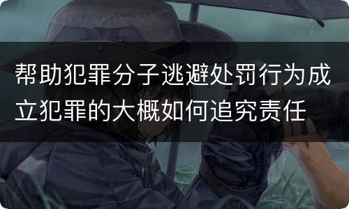 帮助犯罪分子逃避处罚行为成立犯罪的大概如何追究责任