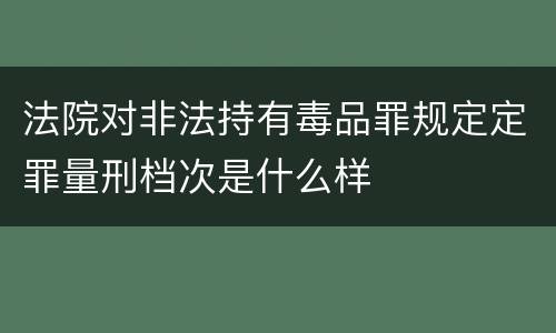 法院对非法持有毒品罪规定定罪量刑档次是什么样