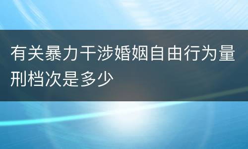 有关暴力干涉婚姻自由行为量刑档次是多少