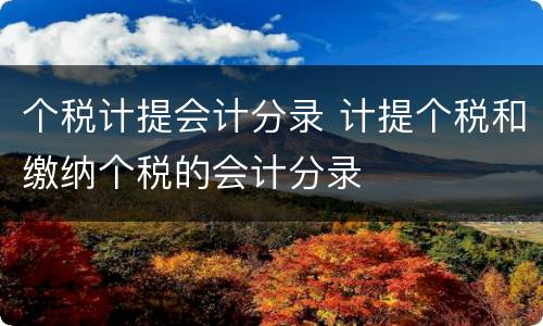 个税计提会计分录 计提个税和缴纳个税的会计分录