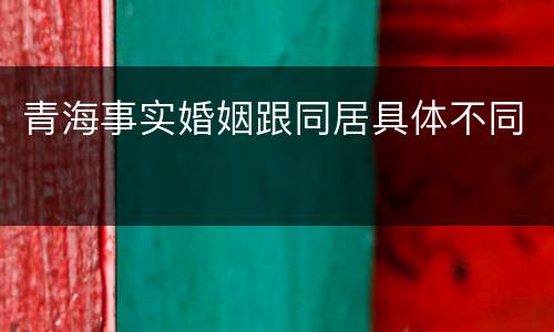 青海事实婚姻跟同居具体不同