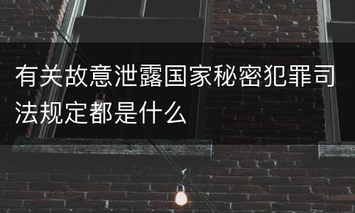 有关故意泄露国家秘密犯罪司法规定都是什么