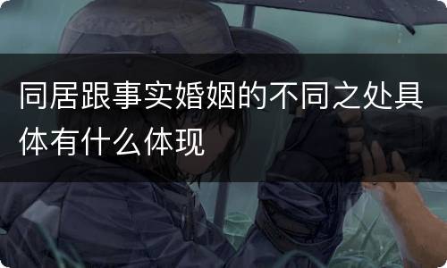 同居跟事实婚姻的不同之处具体有什么体现