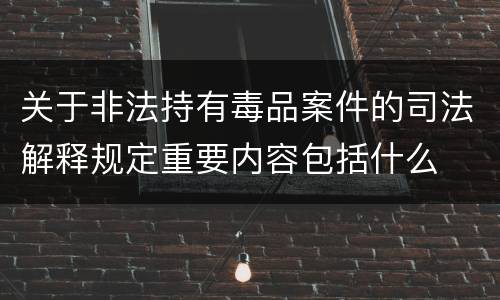 关于非法持有毒品案件的司法解释规定重要内容包括什么