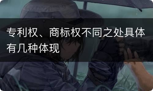 专利权、商标权不同之处具体有几种体现