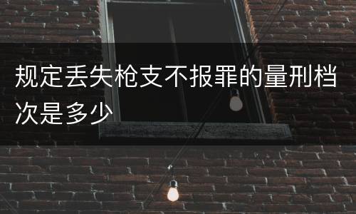 规定丢失枪支不报罪的量刑档次是多少