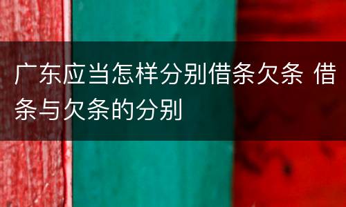 广东应当怎样分别借条欠条 借条与欠条的分别