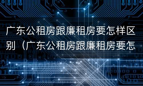 广东公租房跟廉租房要怎样区别（广东公租房跟廉租房要怎样区别呢）