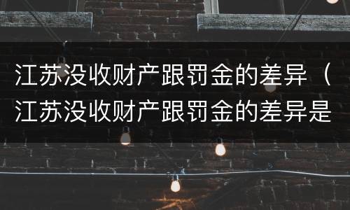 江苏没收财产跟罚金的差异（江苏没收财产跟罚金的差异是什么）