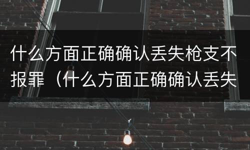 什么方面正确确认丢失枪支不报罪（什么方面正确确认丢失枪支不报罪行为）