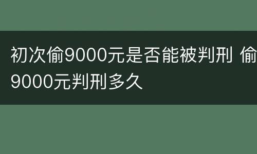 初次偷9000元是否能被判刑 偷9000元判刑多久