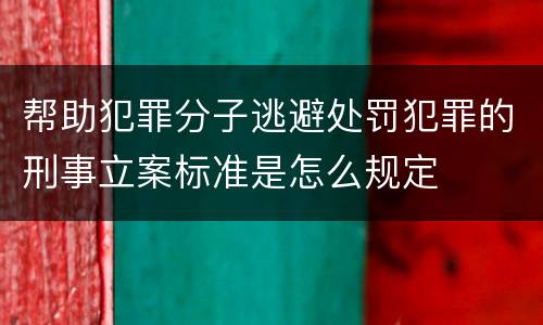 帮助犯罪分子逃避处罚犯罪的刑事立案标准是怎么规定